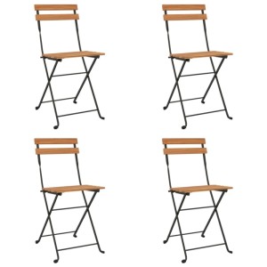 vidaXL Bistrostühle 4 Stk Klappbar Massivholz Teak und Stahl 319980