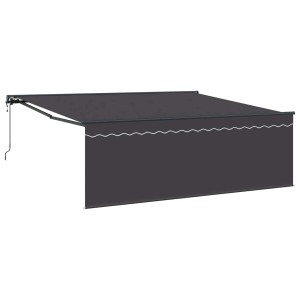 vidaXL Einziehbare Markise, gelb-weiß, 350x250 cm, für Terrasse & Garten.