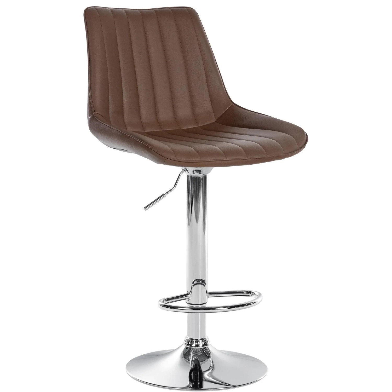 DELUKE Barhocker RIO Braun Kunstleder Chrom Barstuhl Mit Lehne Tresenhocker Tresenstuhl