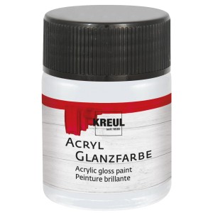 Kreul Acrylfarbe Glänzend Hellgrau, 50ml, für Bastelarbeiten.