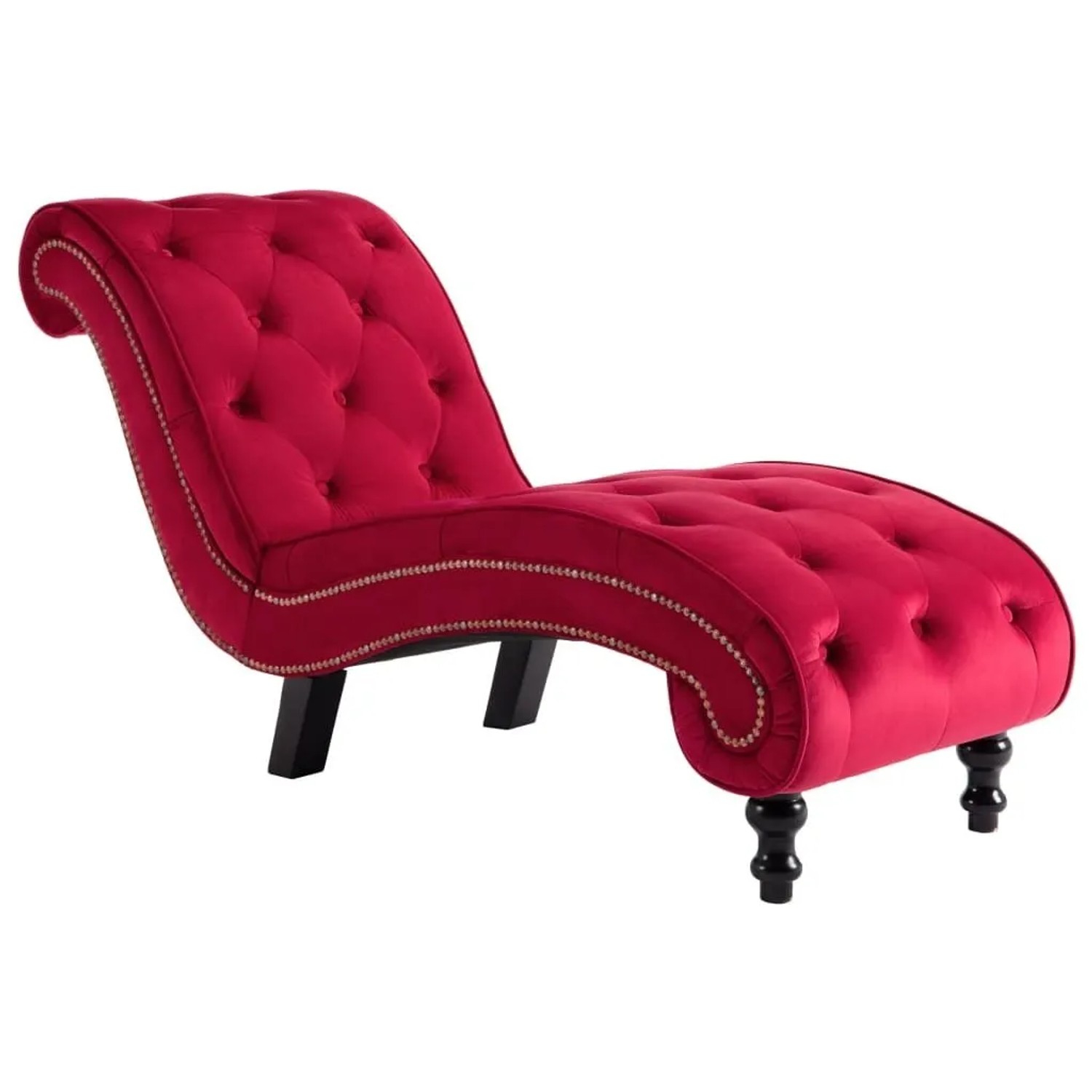 vidaXL Chaiselongue Rot Samt 248613