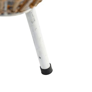 QAZQA Ländliches Tischlampen Stativ Bambus mit Weiß Canna Diamond