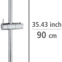 Wenko Duschstange Classic Chrom, 90 cm, aus Edelstahl mit verstellbarem Brausehalter.