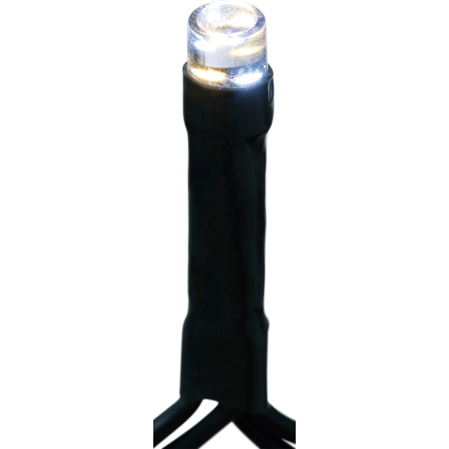Detailaufnahme: LED-Lichtervorhang mit warmweißem Licht für Außen- und Innenbereich.