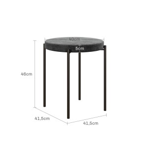 Runder, dunkler HOMCOM Polsterhocker mit Metallbeinen, Maße 46x40x41,5cm. Ideal für Esszimmer.