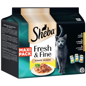 Sheba Katzen-Nassfutter Fresh & Fine Huhn Geflügel Truthahn Maxipack 15 x 50 g