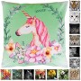 Bestlivings Kissenhülle Einhorn Grün 40x40 cm mit Füllung für Sofa oder Bett.