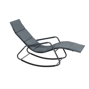 Blaue Siena Garden Schaukelliege Aliano mit Stahlgestell und Ranotex-Gewebe für entspannten Liegekomfort.