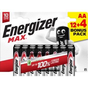 Energizer Alkaline Batterien Mignon AA 12 + 4 Stück