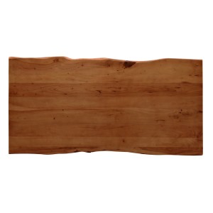 Tischplatte Akazie Nussbaum, 200x100cm, Baumkante, Massivholz für Esstisch oder Schreibtisch.