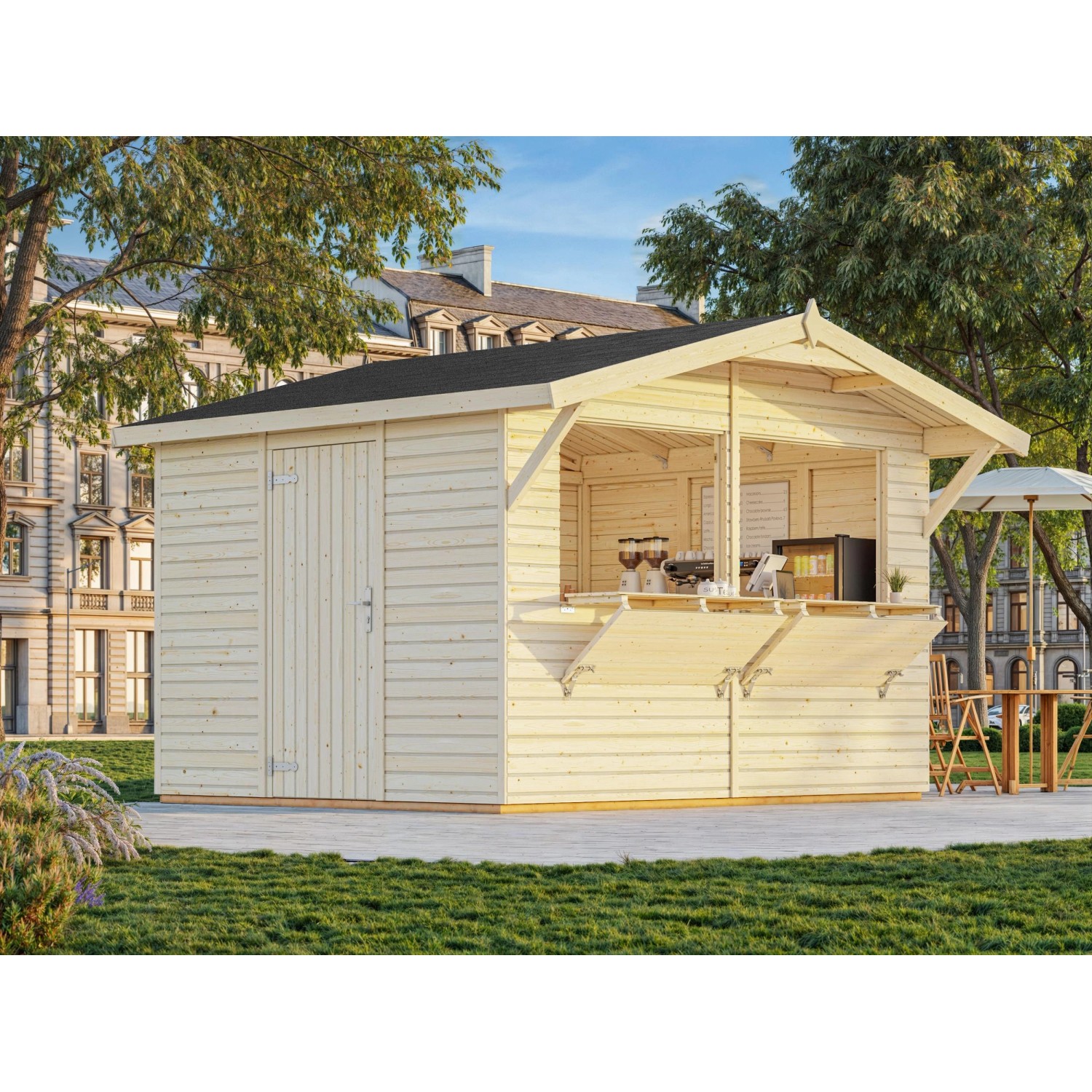 Palmako Marktstand Stella 323 x 259 cm Lackiert Weiß FSC® günstig online kaufen