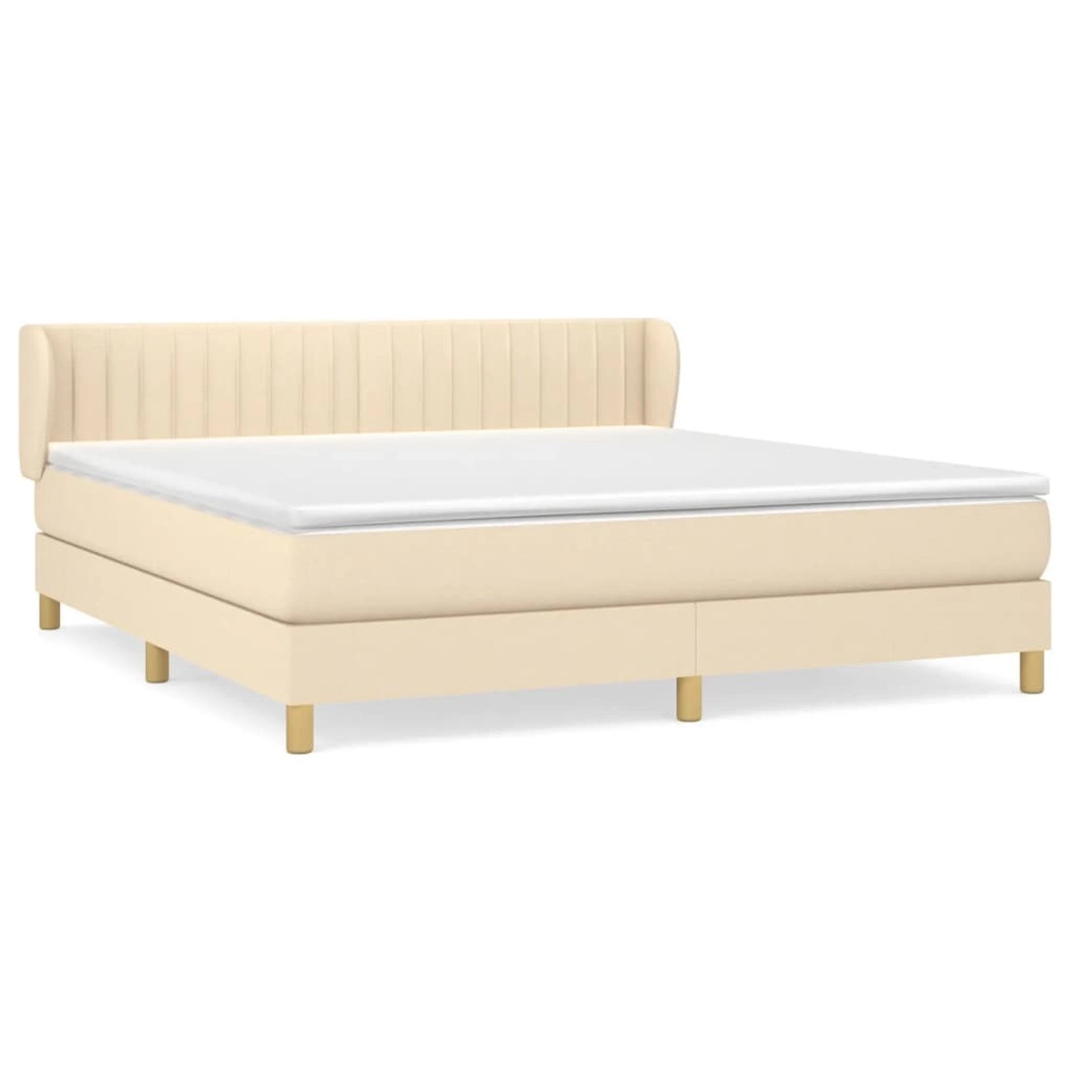 vidaXL Boxspringbett mit Matratze Creme 160x200 cm Stoff1393465 günstig online kaufen