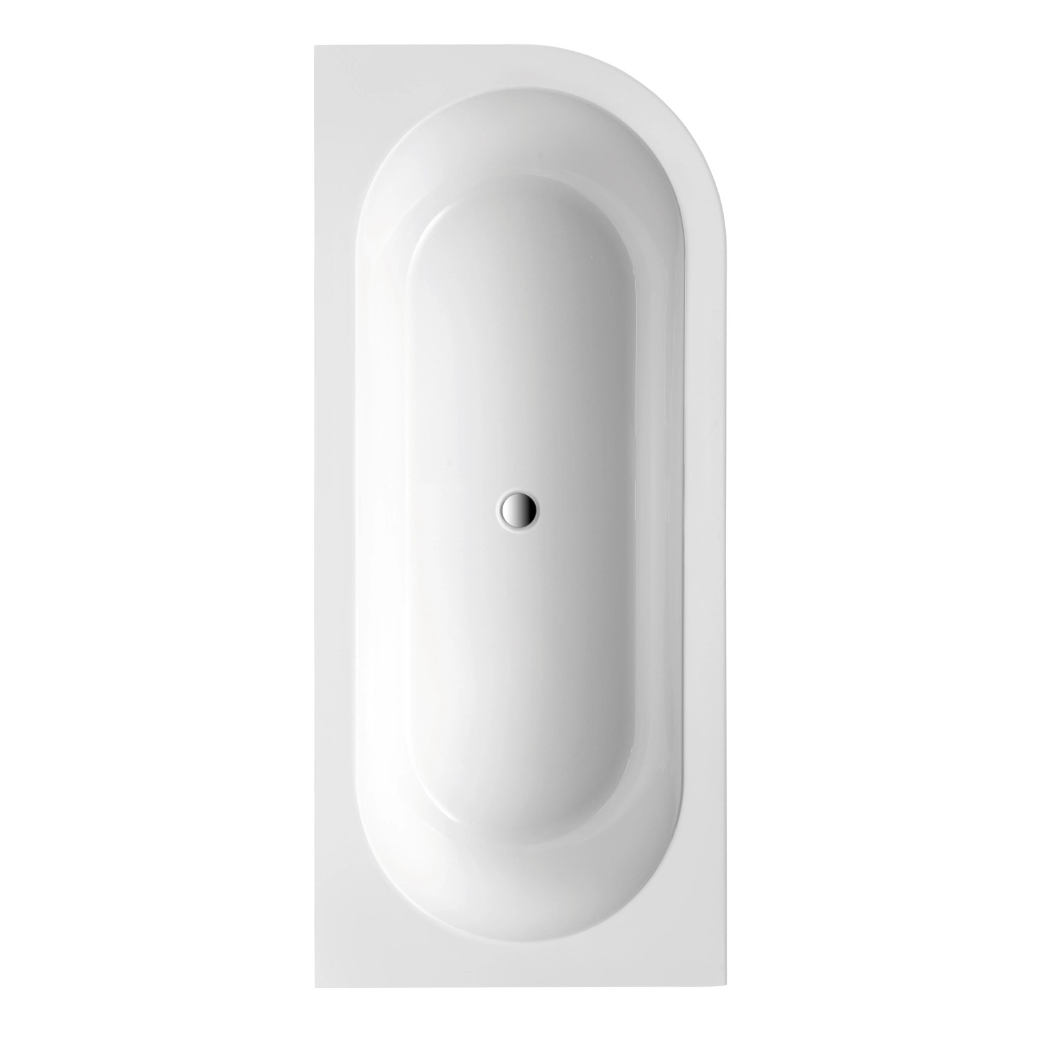 Ottofond Eck-Badewanne Modena Corner rechts 178 cm Schwarz-Weiß
