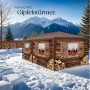 Tectake Pavillon Almchalet In 2 Größen Im Steckystem Abnehmbare Seitenteile 600 x 300 x 250 cm Braun_8