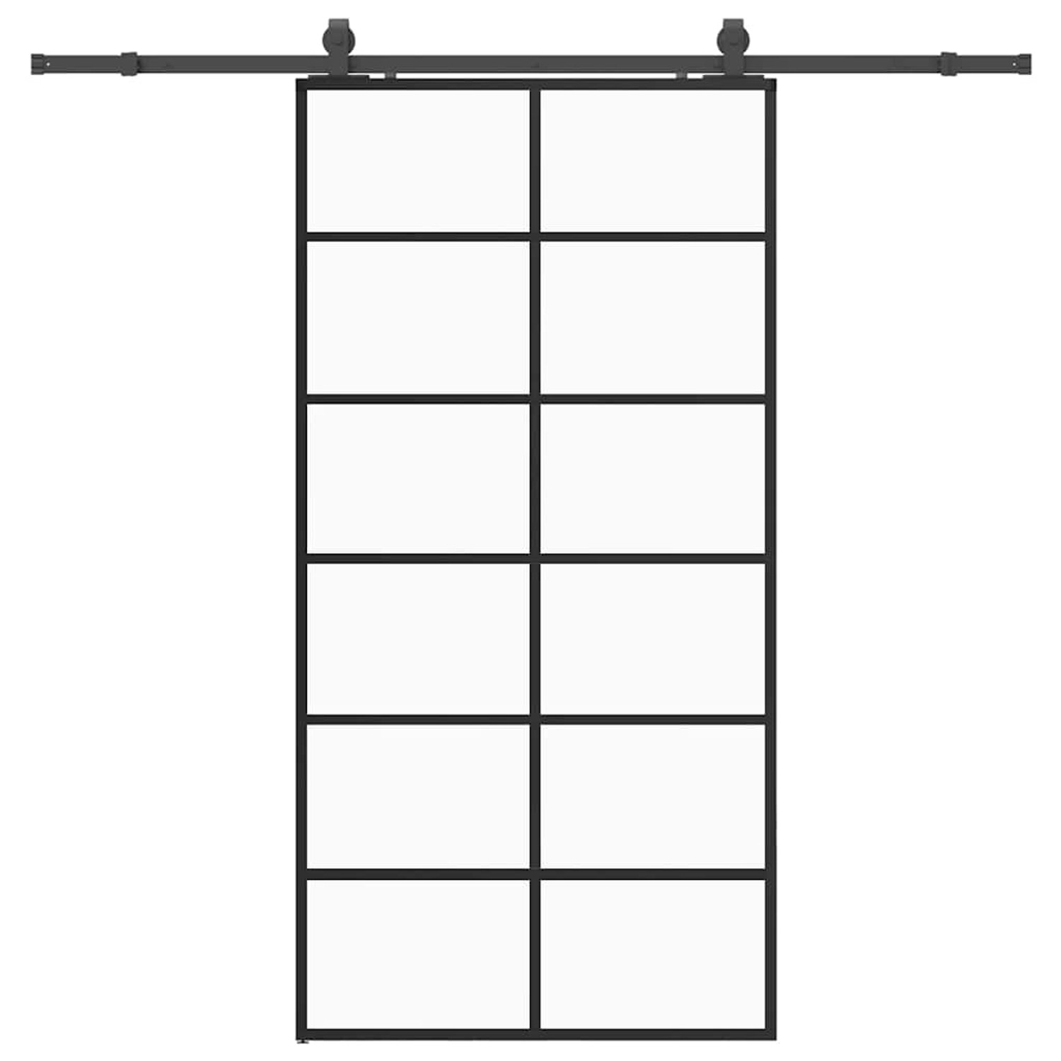 vidaXL Schiebetür mit Beschlag Schwarz 102x205 cm ESG-Glas 3375932 günstig online kaufen