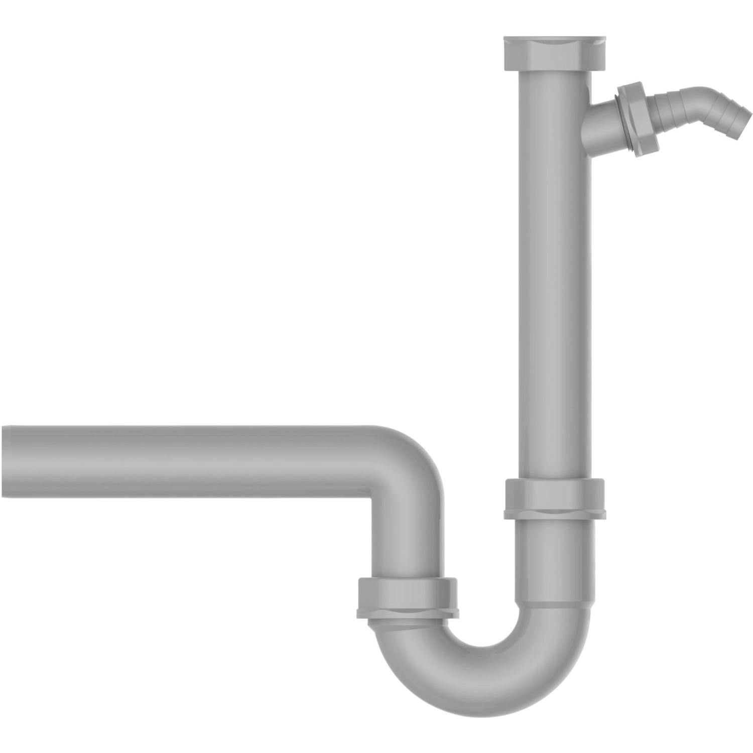 40mm T-Design Abflussrohr Aus PVC - Robustes Küchenspülenrohr Mit 3-Wege-Anschluss