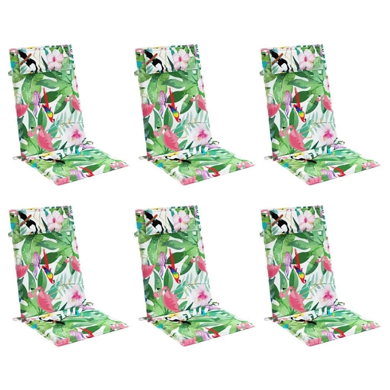 vidaXL Hochlehner-Auflagen 6 Stk Mehrfarbig Oxford-Gewebe 361927