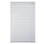 Silberne Aluminium Jalousie 90x130 cm mit horizontalen Lamellen und Schnurzug für Fenster.