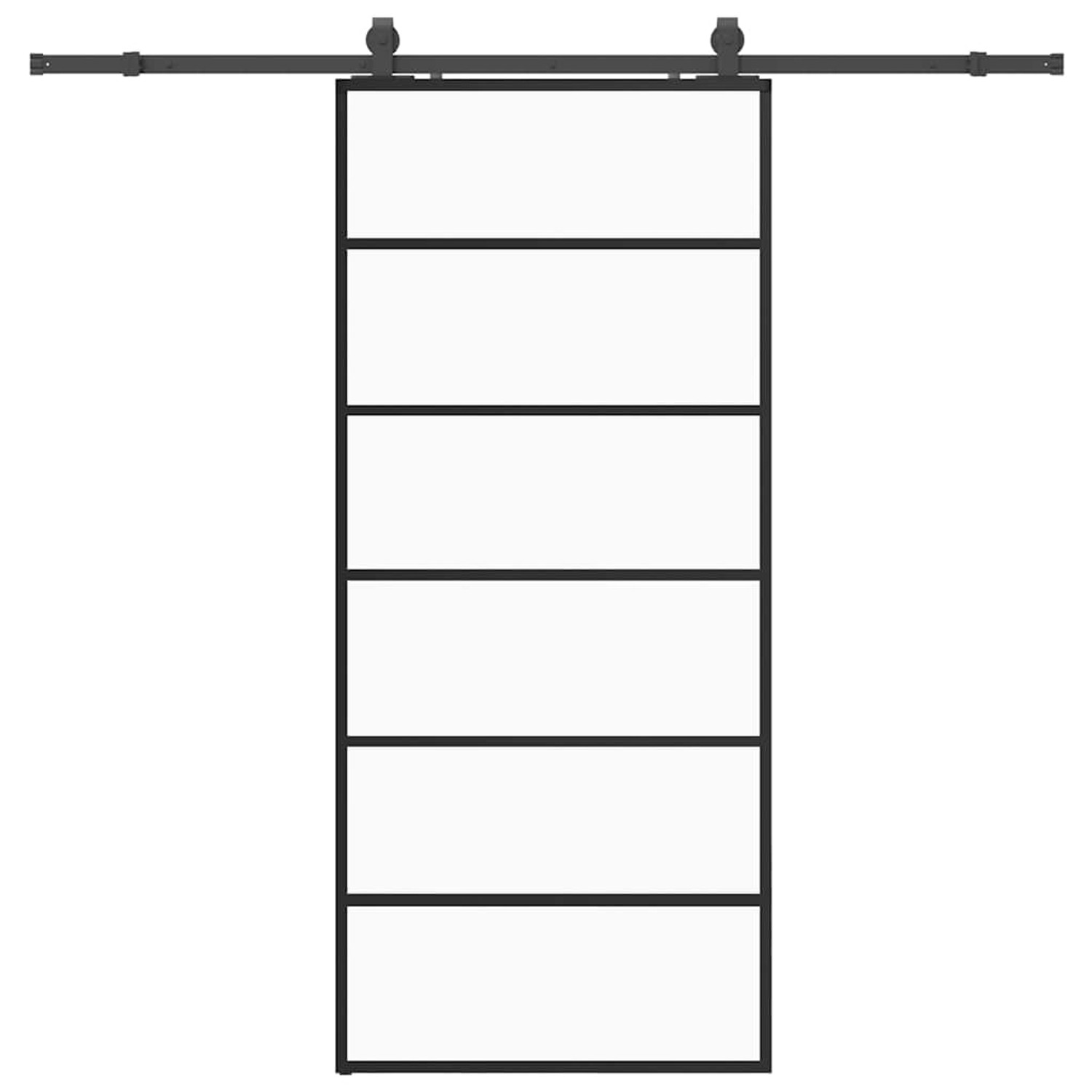 vidaXL Schiebetür mit Beschlag Schwarz 90x205 cm ESG-Glas 3375928 günstig online kaufen