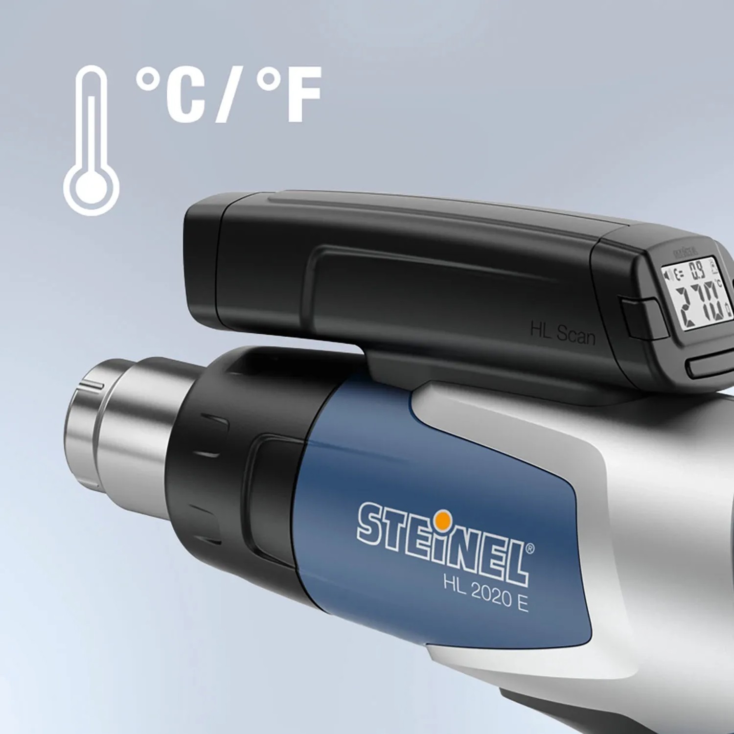Steinel Heißluftgebläse HL 2020 E mit Temperaturanzeige für präzises Arbeiten.