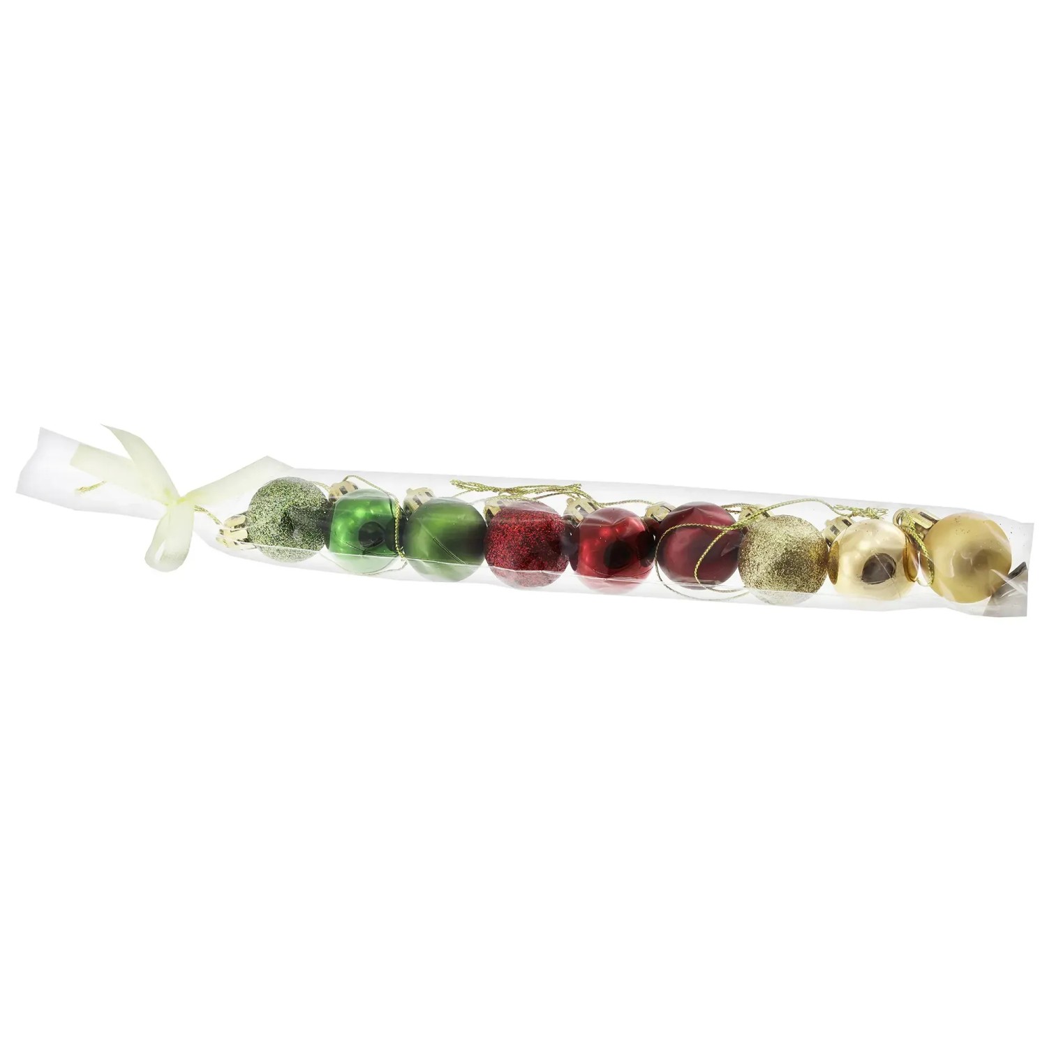 Weihnachts-Deko Kugeln zum Hängen aus Kunststoff Ø 2,3 cm Grün-Gold 9 Stück