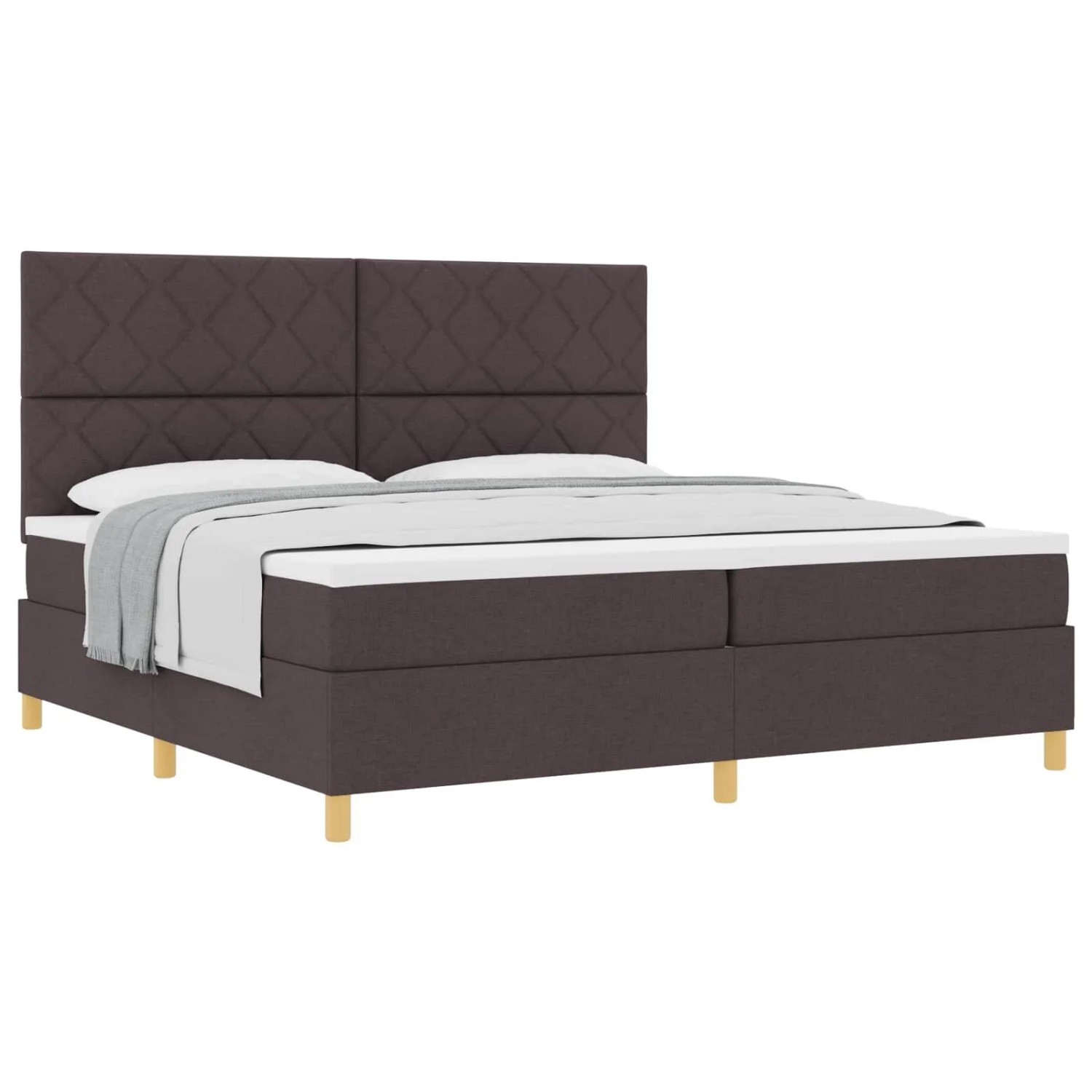 vidaXL Boxspringbett mit Matratze Dunkelbraun 200 x 200 cm Stoff 3339724
