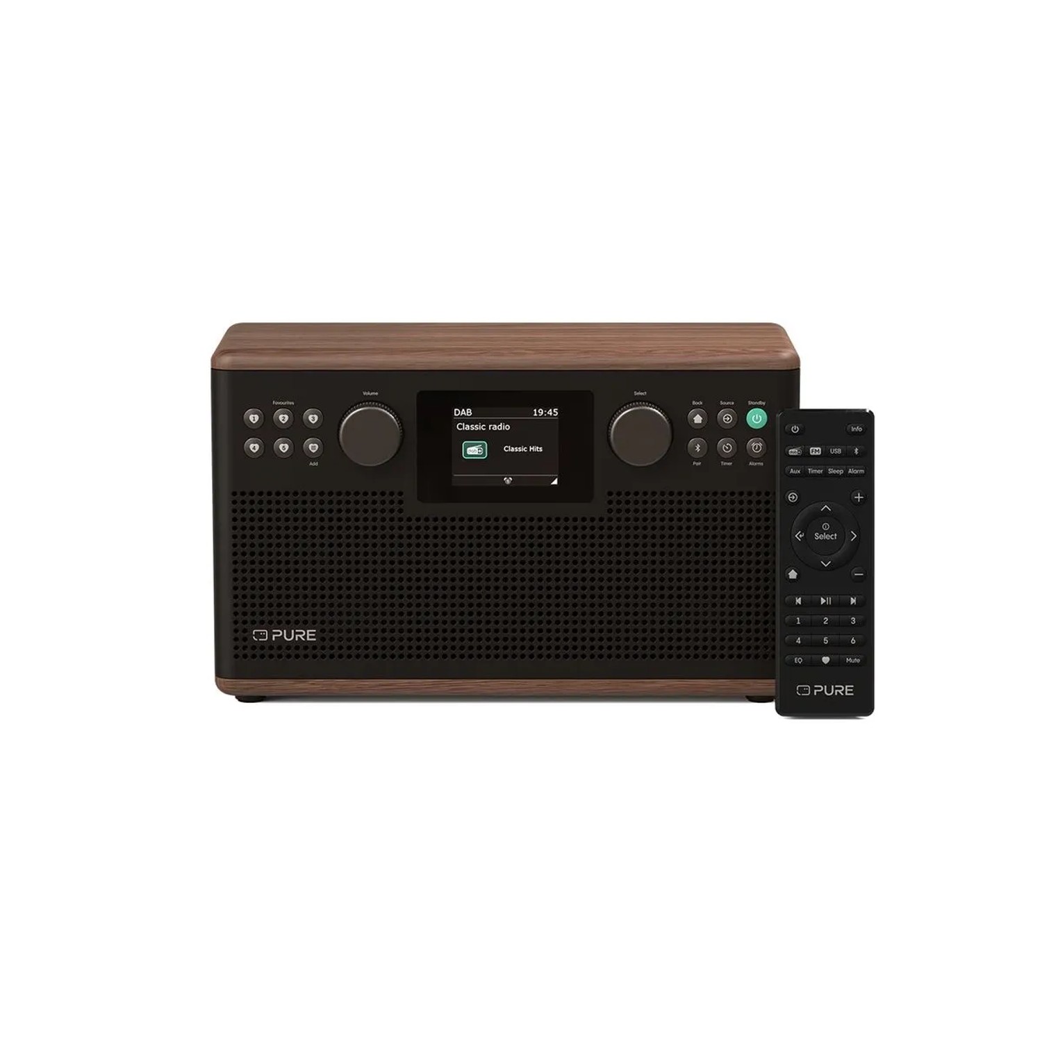 Pure Classic H6 Das Charmante Digitale Stereo-Radio Kaffee Braun/Walnuss