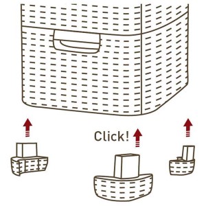 Montageanleitung: Curver Style Schubladenturm, Creme, 3x14L, Aufbewahrungsbox mit Klick-Montage der Füße.