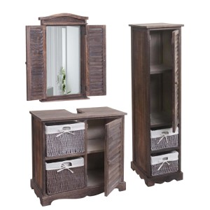 MCW Badezimmerset H20 3-teilig Shabby Braun