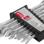 ELLIX Gabelringschlüsselsatz 8-tlg. aus Chrom-Vanadium-Stahl in schwarzem Halter, Größen 8-19 mm.