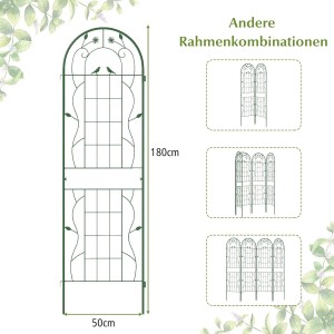 Costway Rankgitter Metall 4er Set Gartenzaun 180 x 50 cm Grün