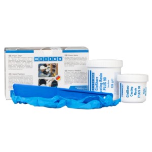 WEICON Giessharz Plus 90 Set: Vergussmasse, Handschuhe und Werkzeug für Dichtungen und Beschichtungen.