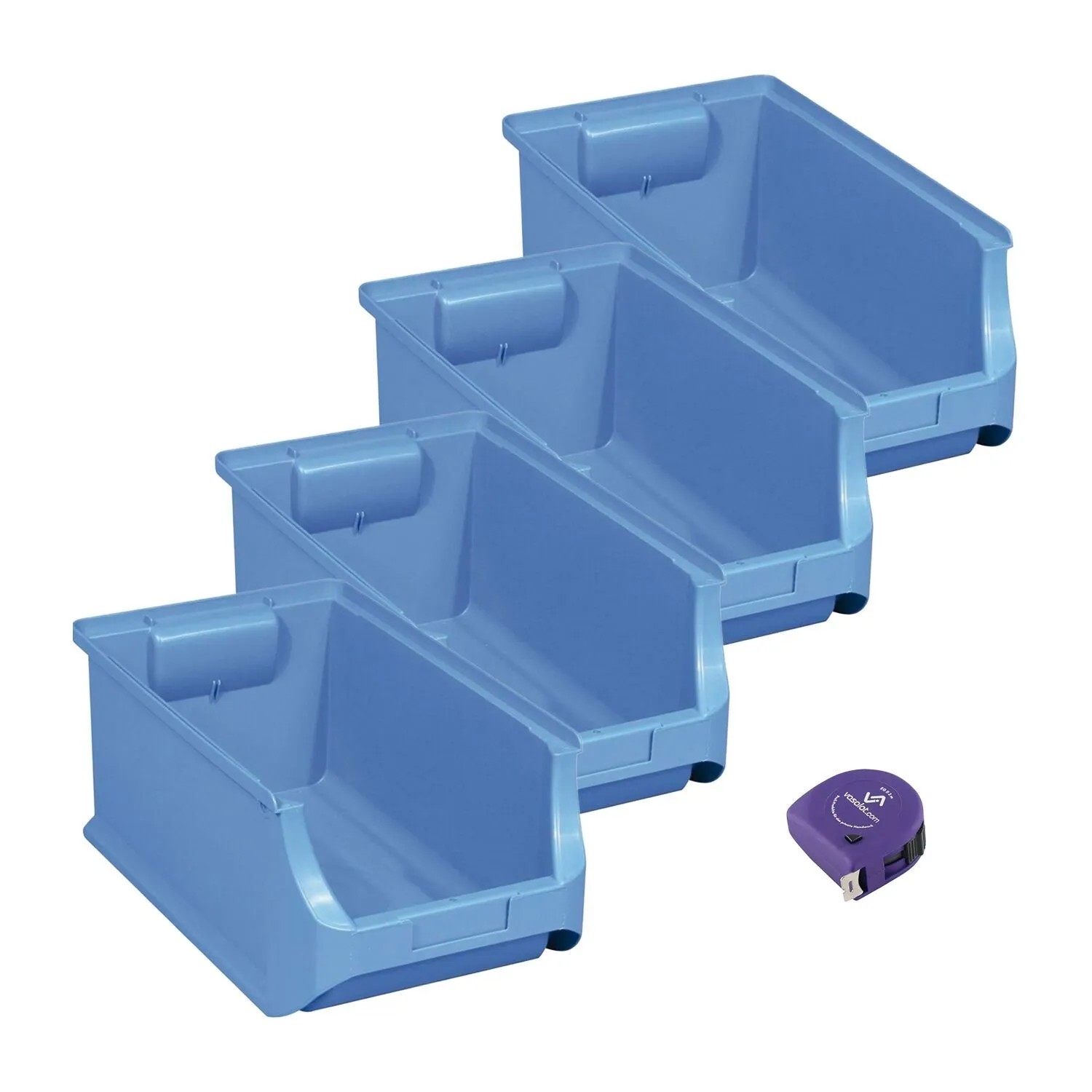 vasalat Set Stapelboxen Größe 4 355x205x150 mm Blau 4 Stück