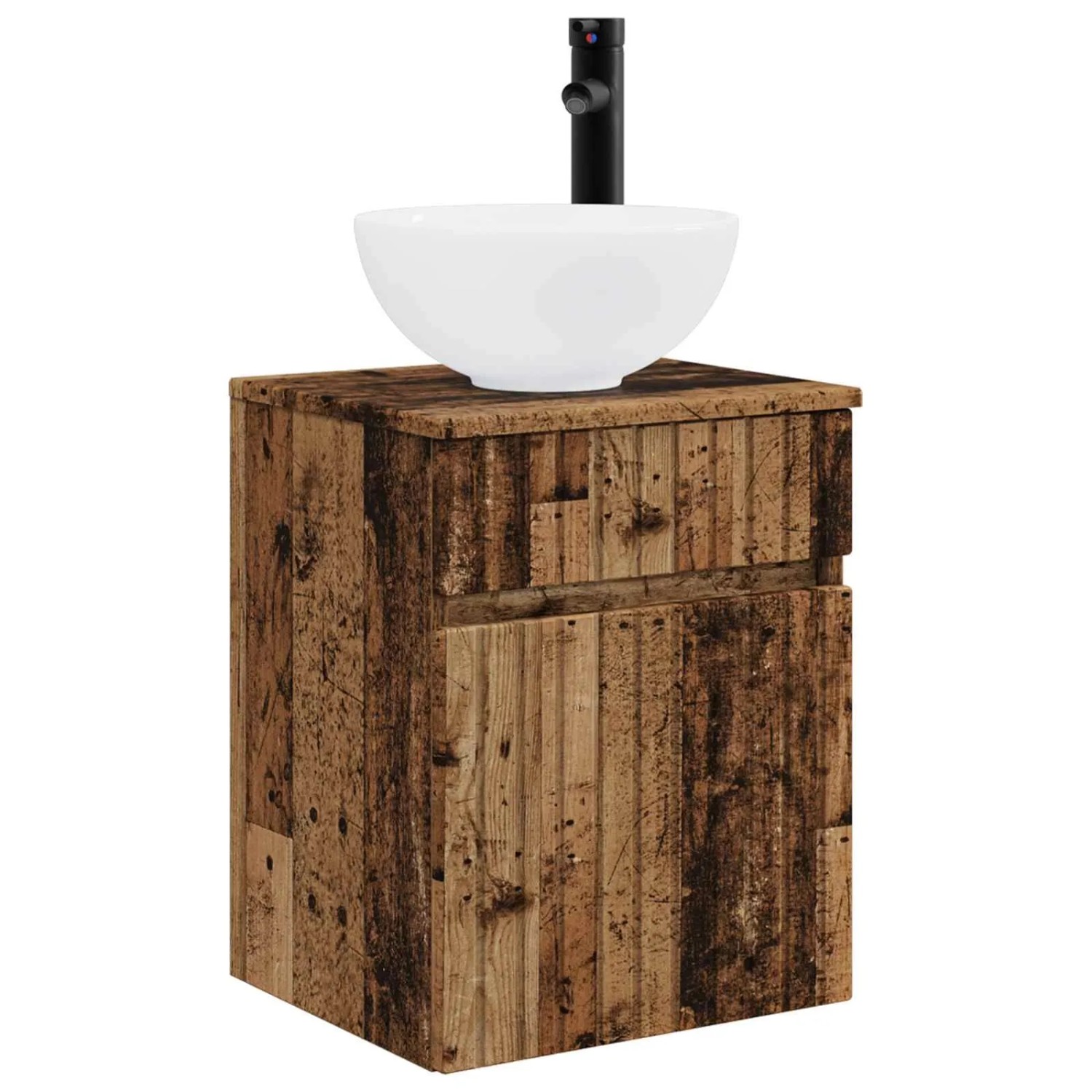 vidaXL Wandmontierte Waschbecken-Vanität Altholz 39 x 35 x 63 cm 890550
