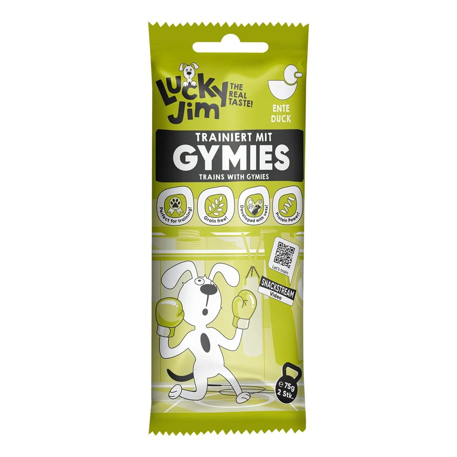 Lucky Jim Hunde-Belohnungssnacks Gymies Ente 75 g