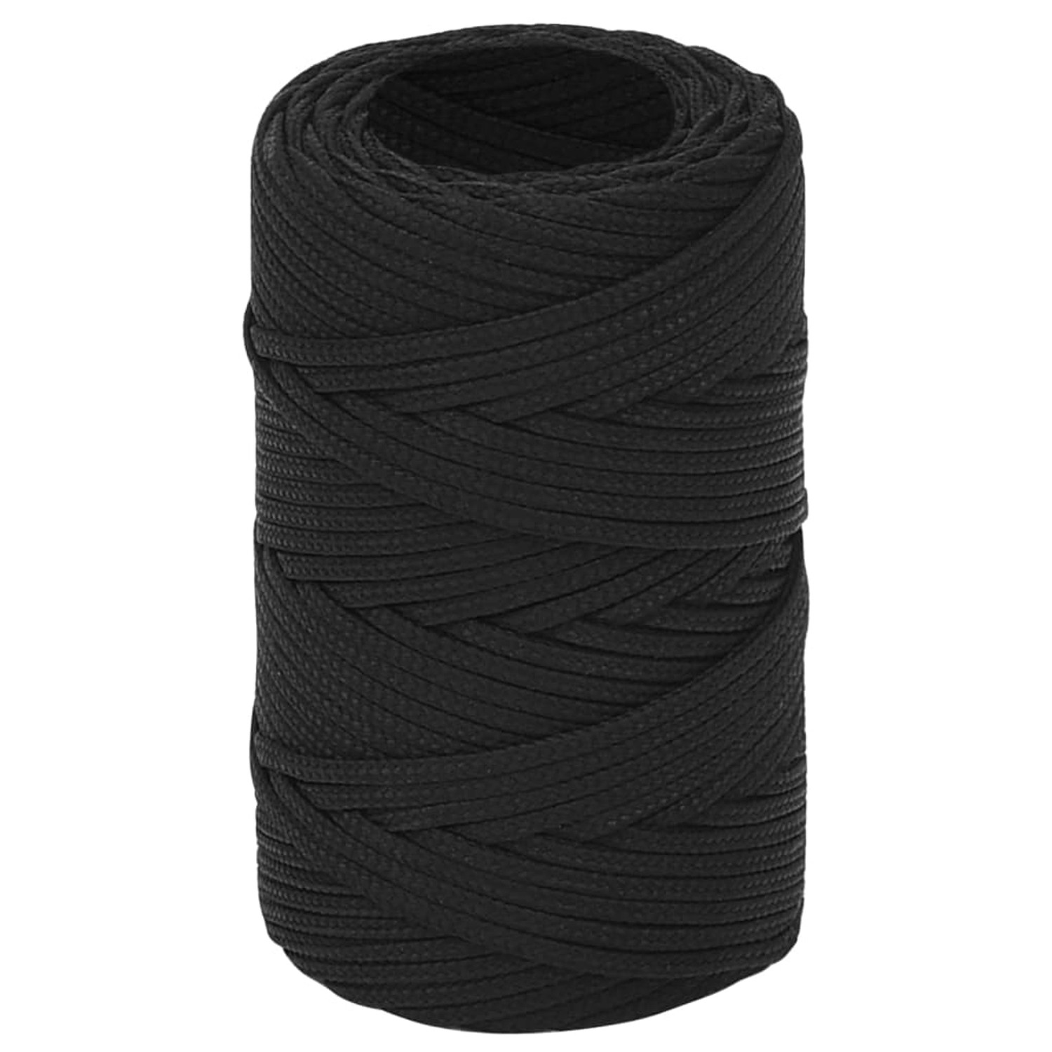 vidaXL Bootsseil Schwarz 2 mm 25 m Polypropylen 152476