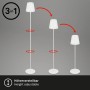 Brilo Akku Stehleuchte Kiki, höhenverstellbar und dimmbar, in Weiß. Design-Stehlampe für Innen und Außen.