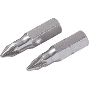 Zwei LUX Edelstahl Bits Comfort PZ1 für Schraubendreher und Akkuschrauber.