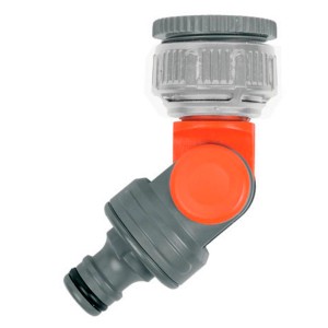 Gardena Winkelhahnstück 33,3 mm, drehbares Anschlussstück für Gartenschläuche am Wasserhahn.