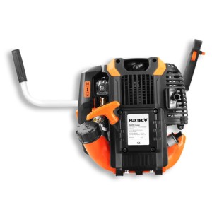 FUXTEC 4-Takt Benzin Motorsense FX-4MS142 Motorblock in Schwarz-Orange mit Starter, Tankdeckel und Griff. Leistungsstarker Freischneider.