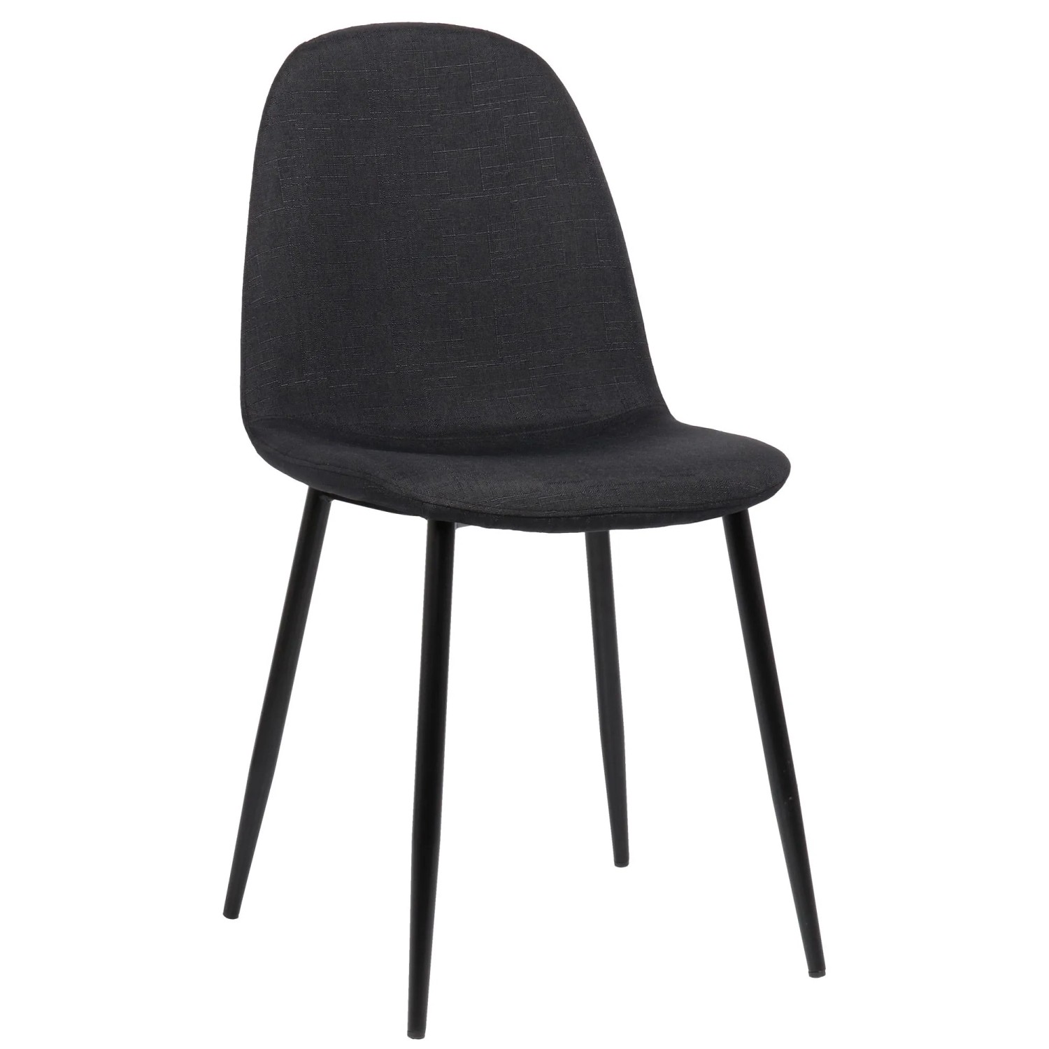 DELUKE Esszimmerstuhl MOVI Schwarz Stoff Metall 88x44x51cm Strapazierfähig Küchenstuhl Wohnzimmerstuhl