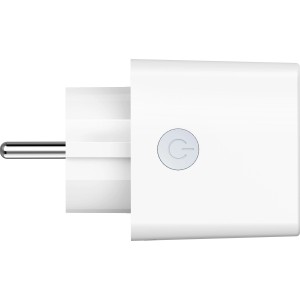 Weiße Hama WLAN Steckdose Mini mit Strommesser für Smart Home Steuerung.