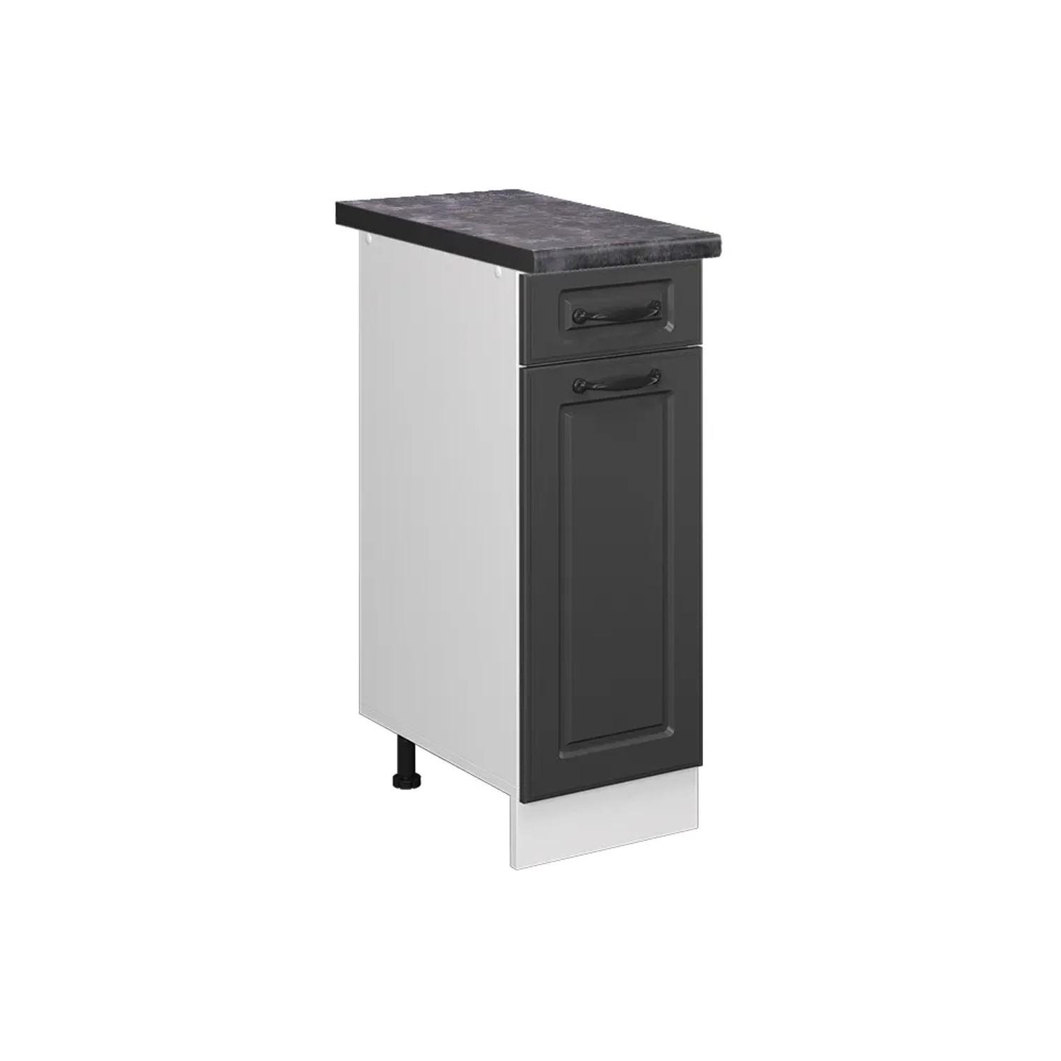 Vicco Küchenunterschrank R-Line Anthrazit Landhaus/Weiß 30 cm AP Anthrazit