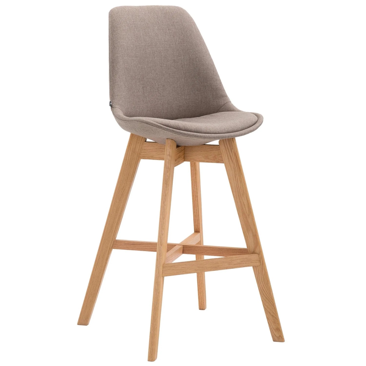 DELUKE Barhocker DUMIR Stoff Taupe 48x56x112cm Barstuhl Mit Lehne Tresenhocker Tresenstuhl
