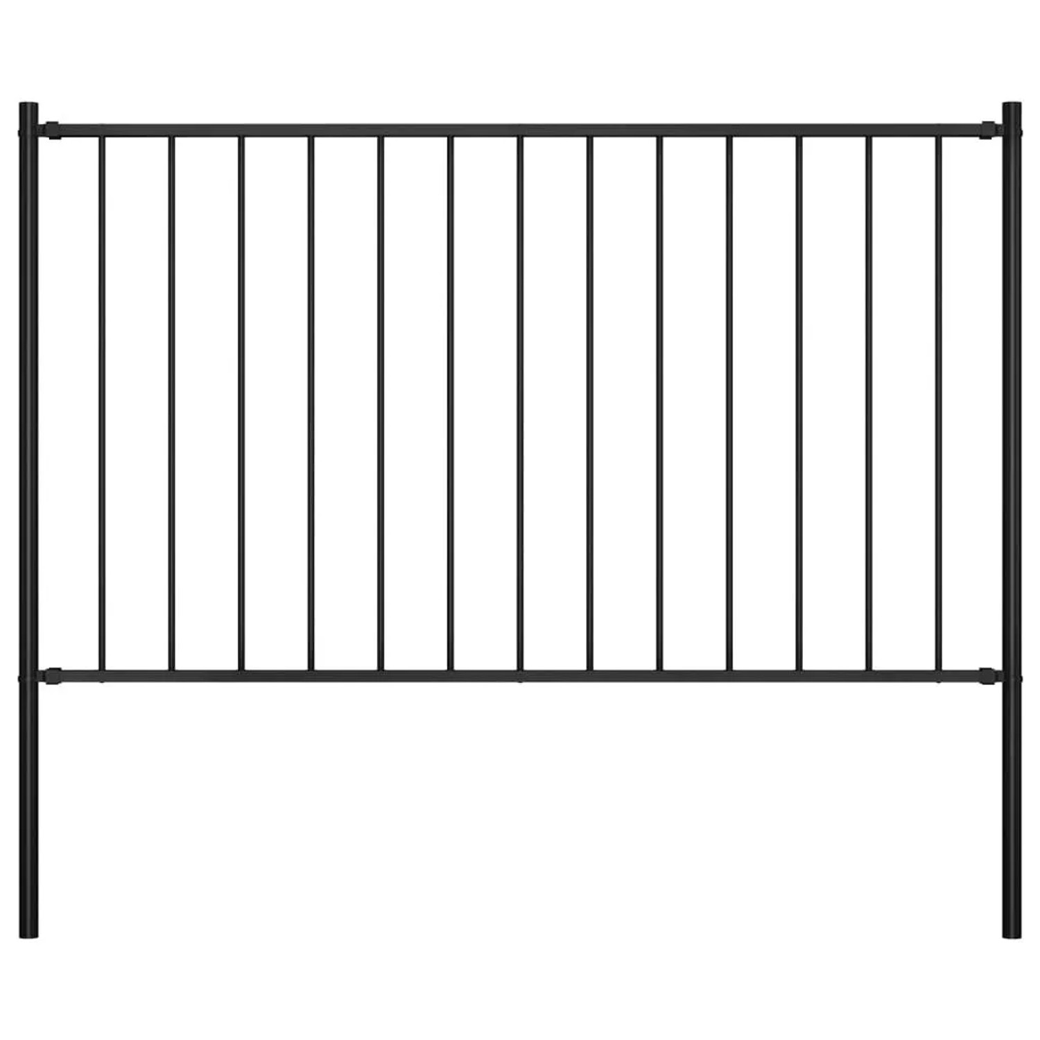 vidaXL Zaunfeld mit Pfosten Pulverbeschichteter Stahl 1,7 x 1,25 m 145211 günstig online kaufen