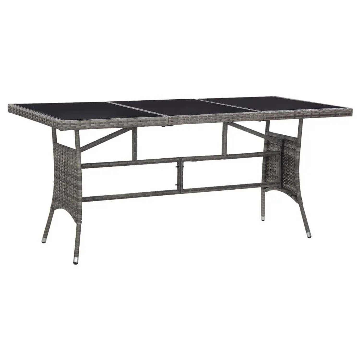Furnicato Gartentisch Grau 170 X 80 X 74 Cm Poly Rattan