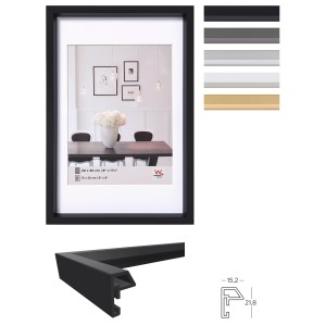 Schwarzer Kunststoff Bilderrahmen Steel Style 50x70 cm von walther design.