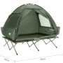 Grünes SoBuy Feldbett mit Zelt für 2 Personen, Luftmatratze und Maßen, ideal für Camping.