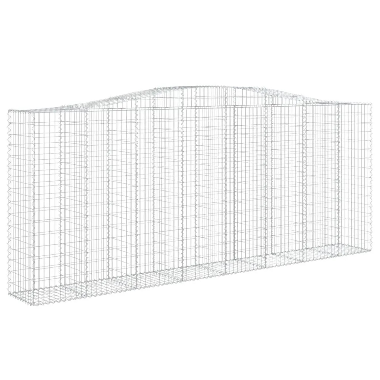 vidaXL Gabionen mit Hochbogen 2 Stk 400x50x160/180cm Verzinktes Eisen 3145995