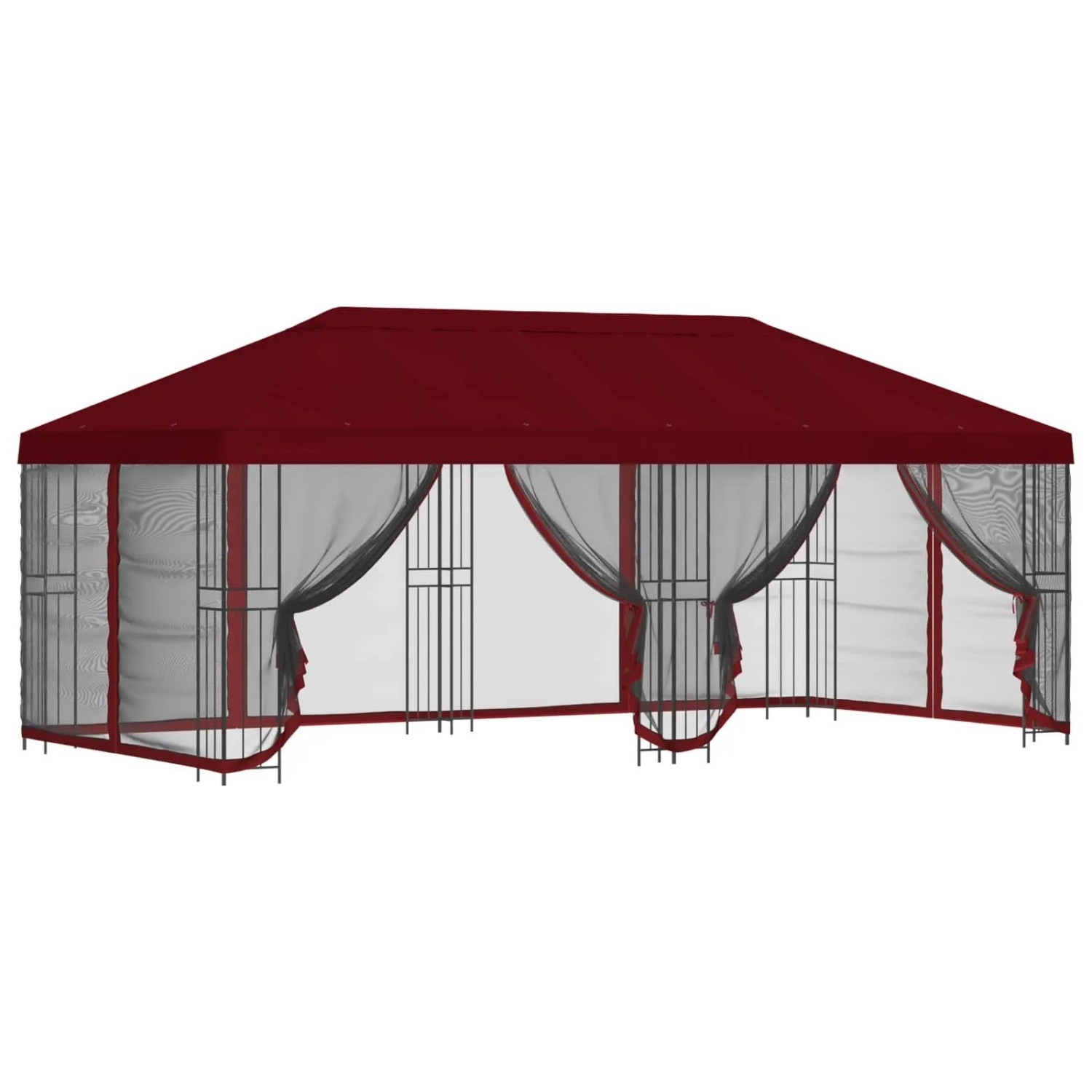 vidaXL Pavillon mit Seitenwänden 6 x 3 m Bordeauxrot 3376004